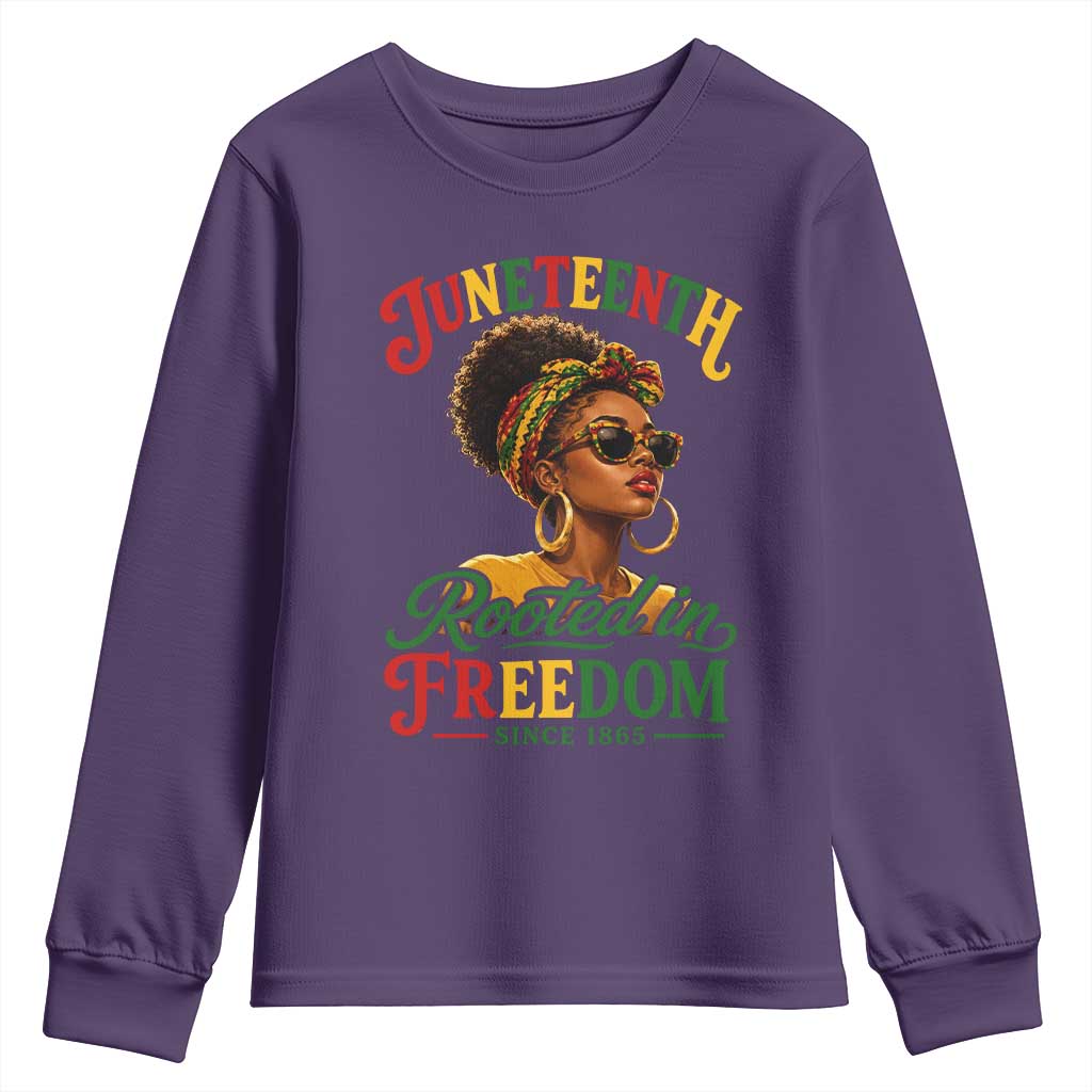 Juneteenth Rooted In Freedom Since 1865 Youth Sweatshirt Black Women African American
