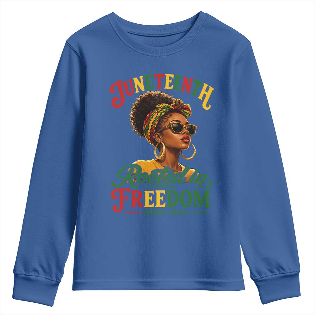 Juneteenth Rooted In Freedom Since 1865 Youth Sweatshirt Black Women African American
