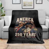 250th Anniversary USA George Washington and US Nations Leader Throw Blanket America 250 Years 1776 2026