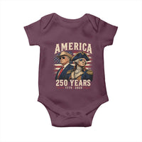 250th Anniversary USA George Washington and US Nations Leader Baby Onesie America 250 Years 1776 2026