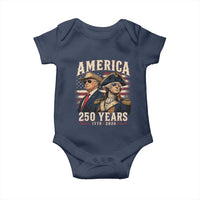 250th Anniversary USA George Washington and US Nations Leader Baby Onesie America 250 Years 1776 2026