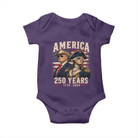 250th Anniversary USA George Washington and US Nations Leader Baby Onesie America 250 Years 1776 2026