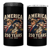 250th Anniversary USA George Washington and US Nations Leader 4 in 1 Can Cooler Tumbler America 250 Years 1776 2026