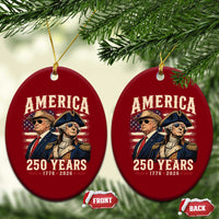 250th Anniversary USA George Washington and US Nations Leader Ceramic Ornament America 250 Years 1776 2026