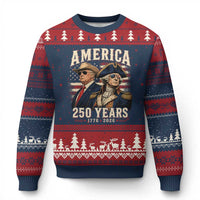 250th Anniversary USA George Washington and US Nations Leader Ugly Christmas Sweater America 250 Years 1776 2026