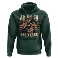 250th Anniversary USA George Washington and US Nations Leader Hoodie America 250 Years 1776 2026