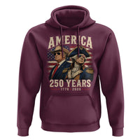 250th Anniversary USA George Washington and US Nations Leader Hoodie America 250 Years 1776 2026