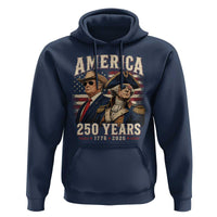 250th Anniversary USA George Washington and US Nations Leader Hoodie America 250 Years 1776 2026