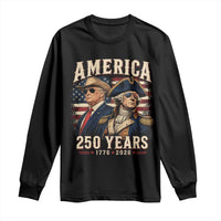 250th Anniversary USA George Washington and US Nations Leader Long Sleeve Shirt America 250 Years 1776 2026