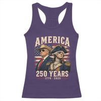 250th Anniversary USA George Washington and US Nations Leader Racerback Tank Top America 250 Years 1776 2026