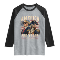 250th Anniversary USA George Washington and US Nations Leader Raglan Shirt America 250 Years 1776 2026