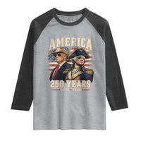 250th Anniversary USA George Washington and US Nations Leader Raglan Shirt America 250 Years 1776 2026