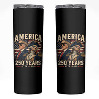 250th Anniversary USA George Washington and US Nations Leader Skinny Tumbler America 250 Years 1776 2026