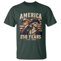 250th Anniversary USA George Washington and US Nations Leader T Shirt America 250 Years 1776 2026