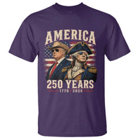 250th Anniversary USA George Washington and US Nations Leader T Shirt America 250 Years 1776 2026