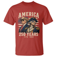250th Anniversary USA George Washington and US Nations Leader T Shirt America 250 Years 1776 2026