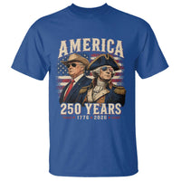 250th Anniversary USA George Washington and US Nations Leader T Shirt America 250 Years 1776 2026