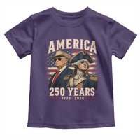 250th Anniversary USA George Washington and US Nations Leader Toddler T Shirt America 250 Years 1776 2026