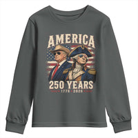 250th Anniversary USA George Washington and US Nations Leader Youth Sweatshirt America 250 Years 1776 2026