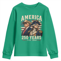 250th Anniversary USA George Washington and US Nations Leader Youth Sweatshirt America 250 Years 1776 2026