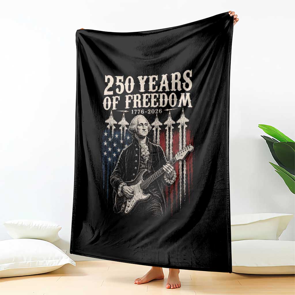 George Washington Playing Guitar 250 Years of Freedom Throw Blanket