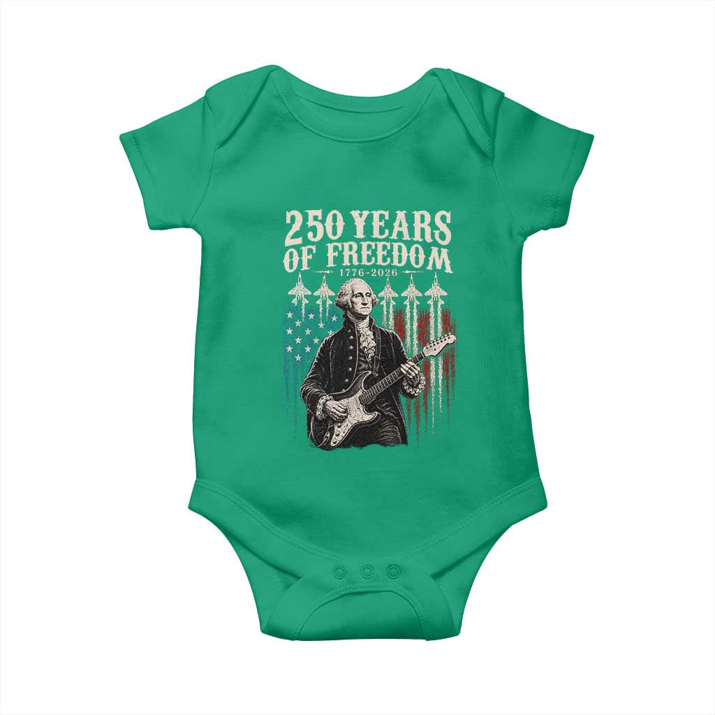 George Washington Playing Guitar 250 Years of Freedom Baby Onesie