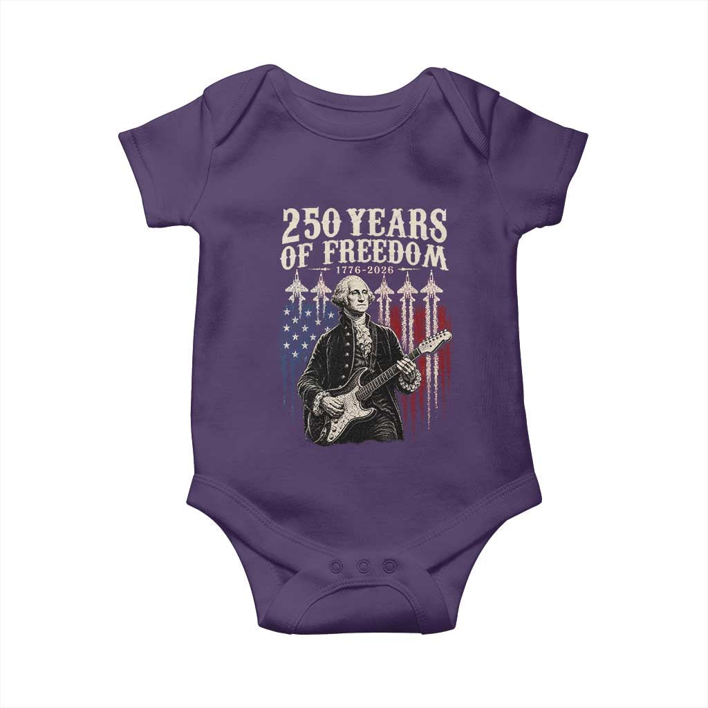 George Washington Playing Guitar 250 Years of Freedom Baby Onesie