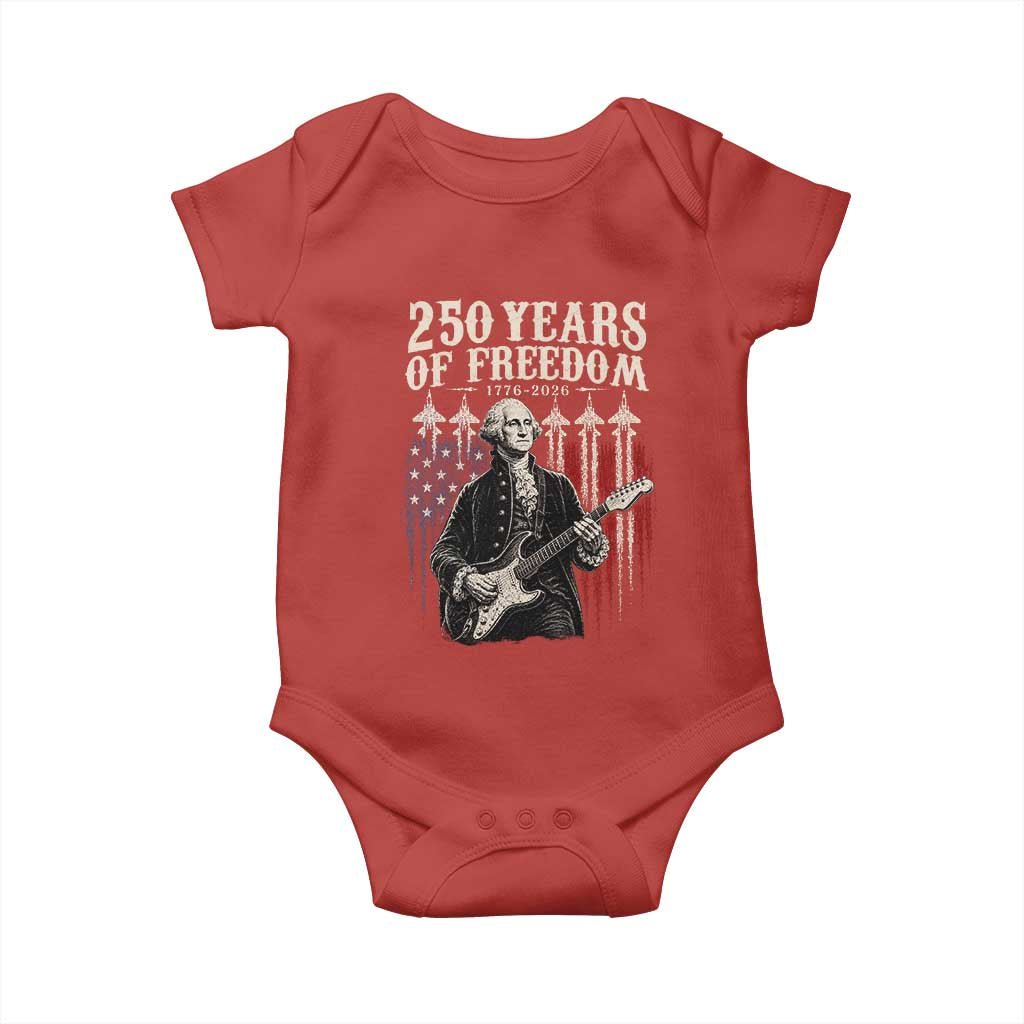 George Washington Playing Guitar 250 Years of Freedom Baby Onesie