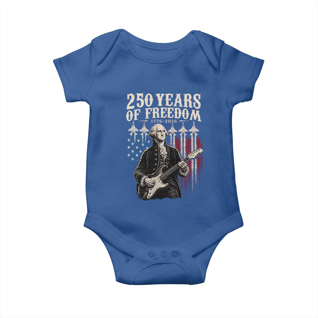 George Washington Playing Guitar 250 Years of Freedom Baby Onesie