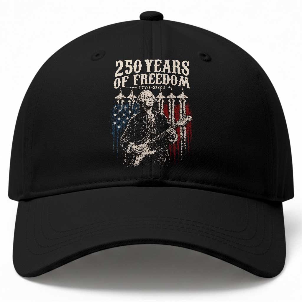 George Washington Playing Guitar 250 Years of Freedom Baseball Cap