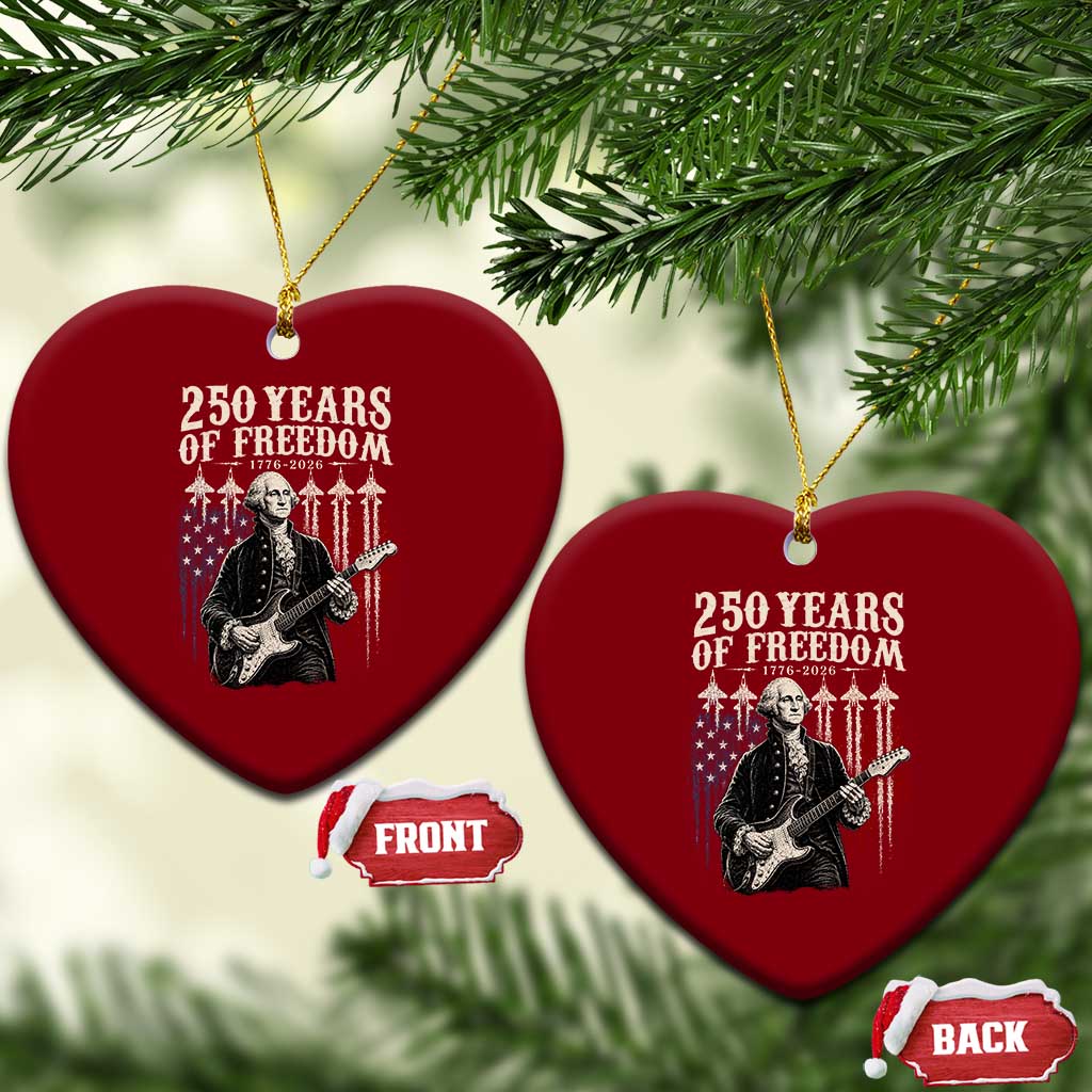 George Washington Playing Guitar 250 Years of Freedom Ceramic Ornament
