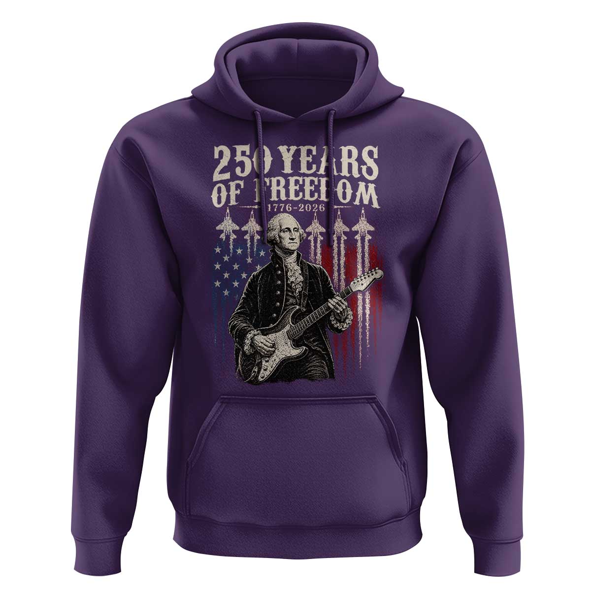 George Washington Playing Guitar 250 Years of Freedom Hoodie