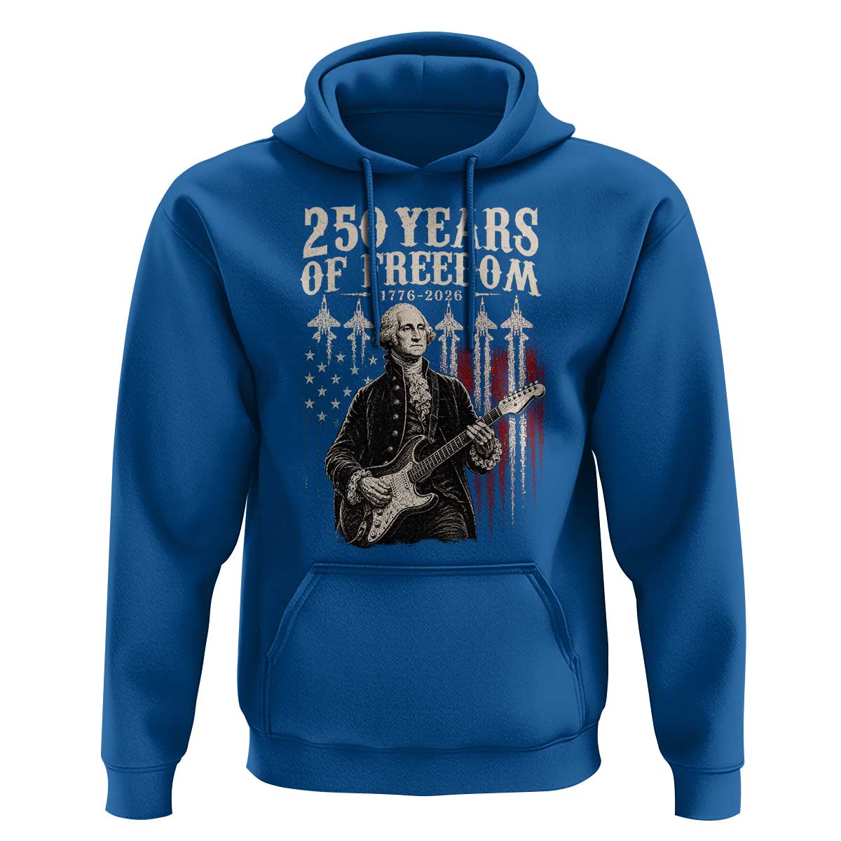 George Washington Playing Guitar 250 Years of Freedom Hoodie