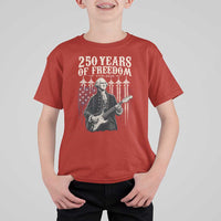 George Washington Playing Guitar 250 Years of Freedom T Shirt For Kid