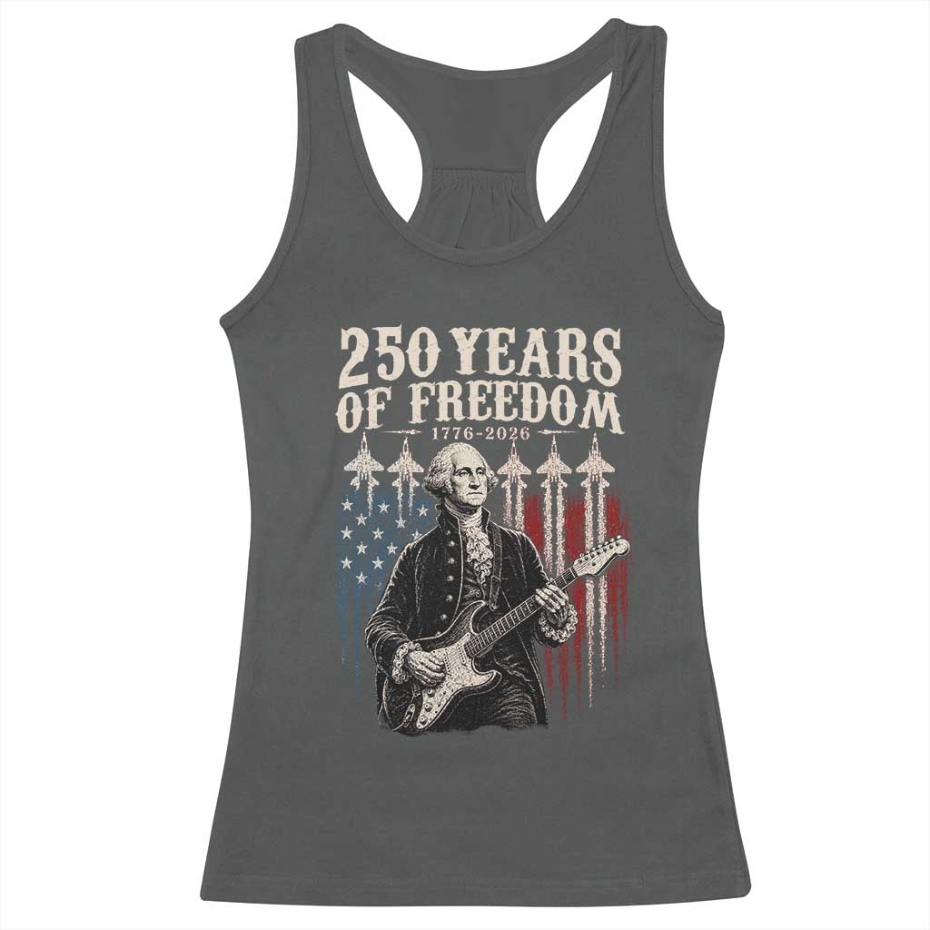 George Washington Playing Guitar 250 Years of Freedom Racerback Tank Top