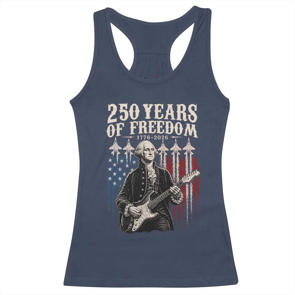 George Washington Playing Guitar 250 Years of Freedom Racerback Tank Top