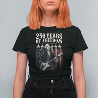 George Washington Playing Guitar 250 Years of Freedom T Shirt For Women