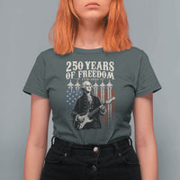 George Washington Playing Guitar 250 Years of Freedom T Shirt For Women