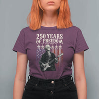 George Washington Playing Guitar 250 Years of Freedom T Shirt For Women