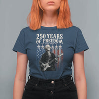 George Washington Playing Guitar 250 Years of Freedom T Shirt For Women