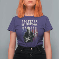George Washington Playing Guitar 250 Years of Freedom T Shirt For Women