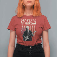 George Washington Playing Guitar 250 Years of Freedom T Shirt For Women