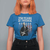 George Washington Playing Guitar 250 Years of Freedom T Shirt For Women