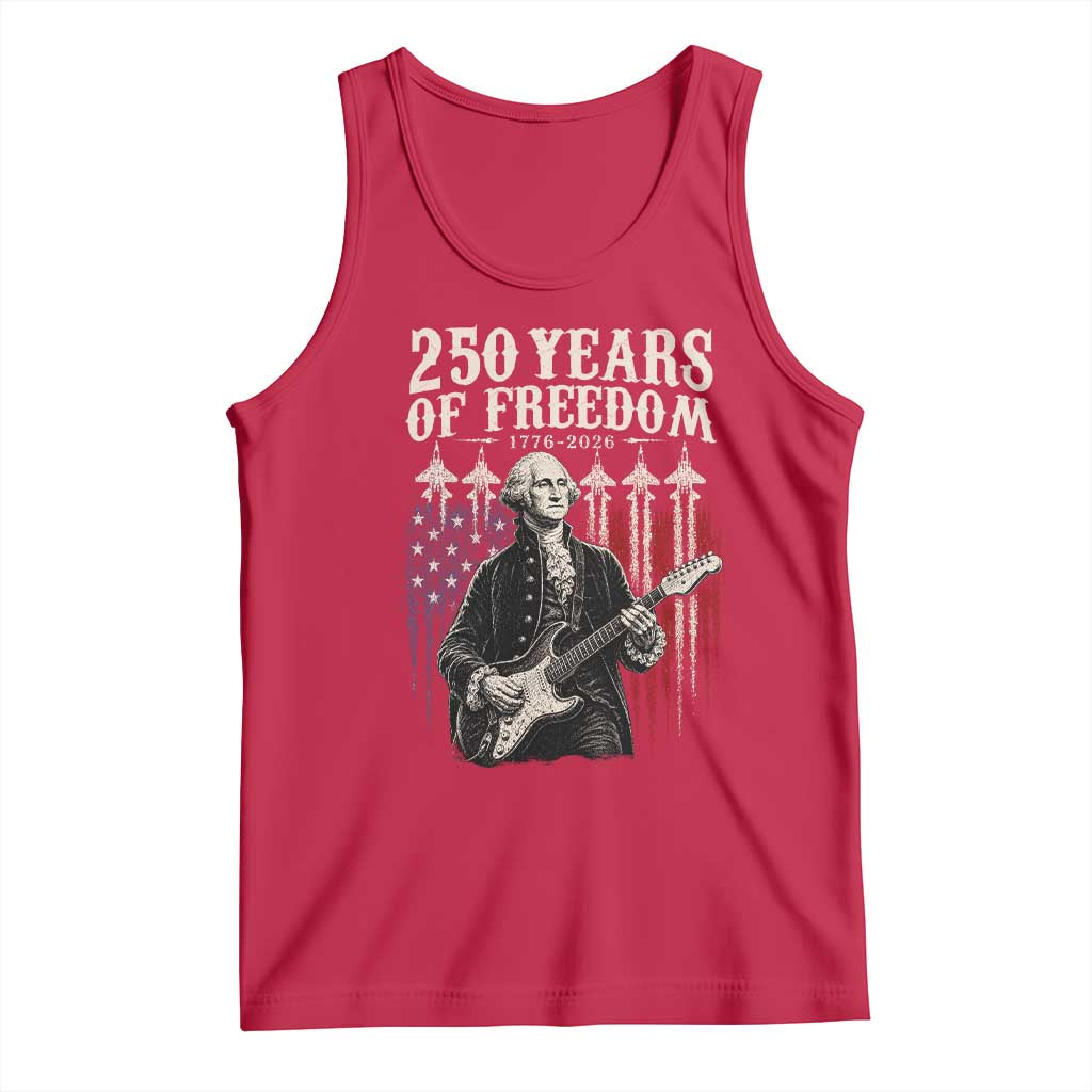 George Washington Playing Guitar 250 Years of Freedom Tank Top