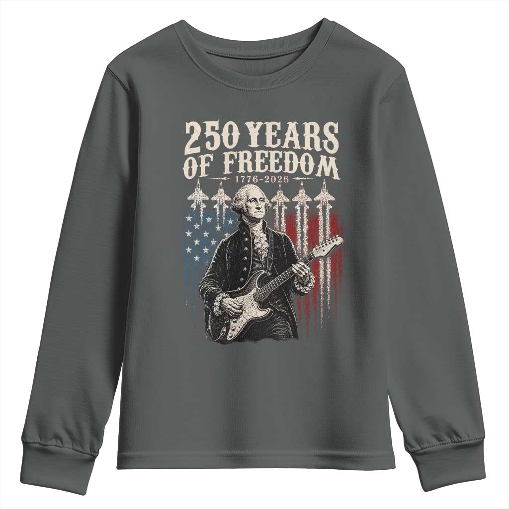 George Washington Playing Guitar 250 Years of Freedom Youth Sweatshirt
