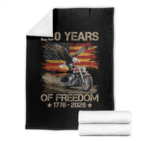 250 Years Of Freedom Patriotic Biker US Flag Motorcycle Lover Throw Blanket