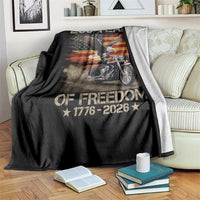 250 Years Of Freedom Patriotic Biker US Flag Motorcycle Lover Throw Blanket