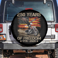 250 Years Of Freedom Patriotic Biker US Flag Motorcycle Lover Spare Tire Cover