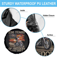250 Years Of Freedom Patriotic Biker US Flag Motorcycle Lover Spare Tire Cover