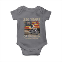 250 Years Of Freedom Patriotic Biker US Flag Motorcycle Lover Baby Onesie